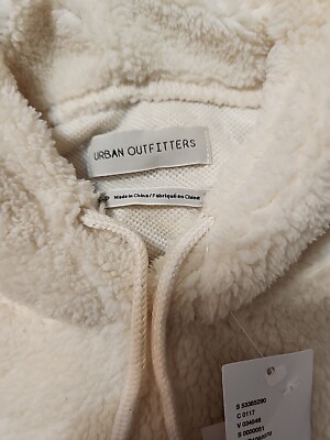 Urban Outfitters Ivory Fur Cropped Hoodie SzS C39 | eBay