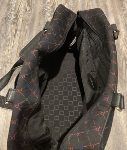 Pierre Cardin Color Monograma Negro Correas de Cuero Sintético Tela Fin de Semana/Bolso de Viaje - Imagen 7 de 12