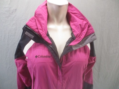 Columbia Size 14-16 Girls Pink 100% Nylon Full Zip Stand Collar Windbreaker 539 - Picture 2 of 9