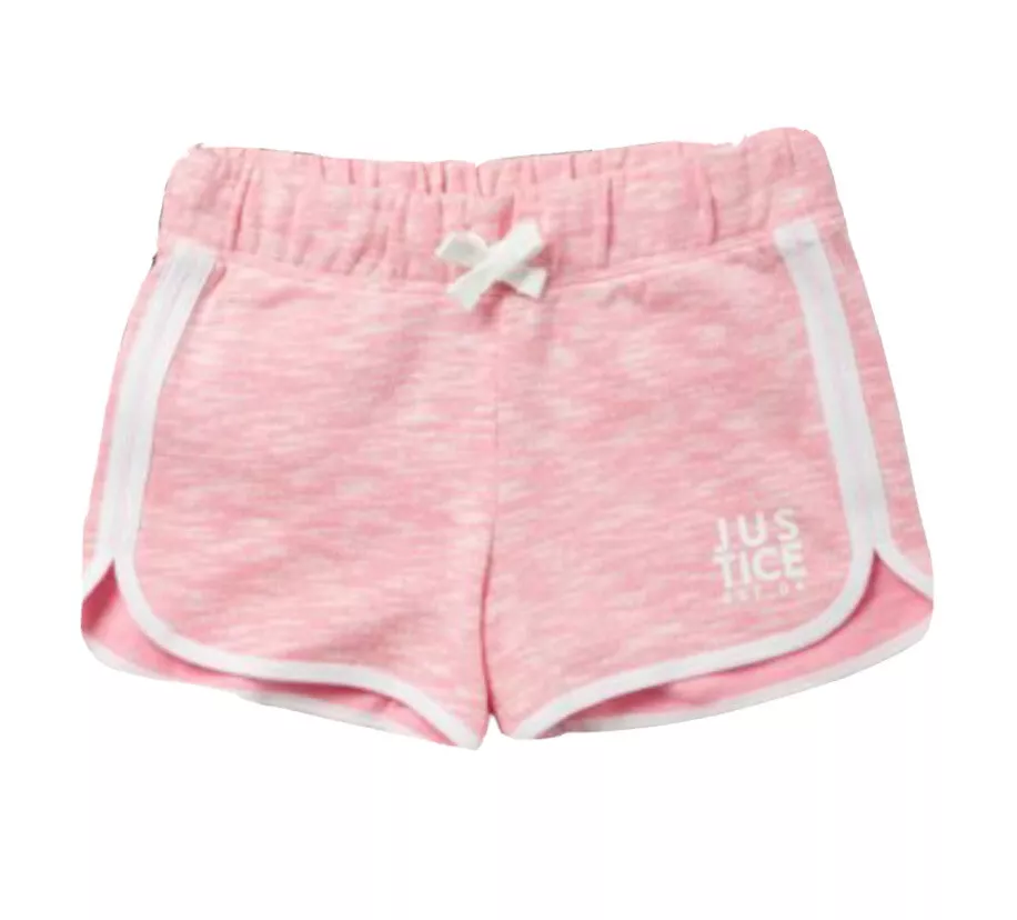 Justice Girls Pink Dolphin Shorts Cotton Elastic Waistband Logo Size 16/18