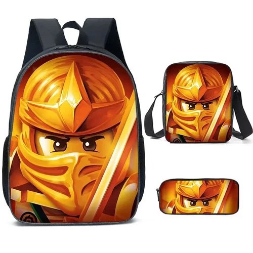Ninjago Anime 3tlg/Set Rucksack Schüler Schule Umhängetasche Backpack Kinder 2024 - Bild 4 von 33