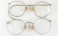  2 Vintage Ful-Vue Glasses Eyeglasses Frames Silver Early Bakelite Nose Rests
