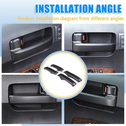 4PCS Matte Black Inner Door Handle Cap Cover ABS Fits 07-21 Tundra Sequoia - Picture 4 of 8