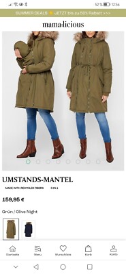 Umstandsmode Schwanger Mantel Einsatz Umstands Mantel M 3in1