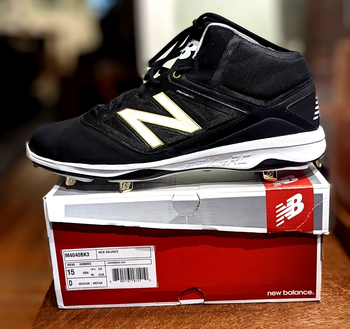 New balance men's d mid cheap metal baseball cleats