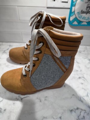 Wedge Sneakers Serra Ladies Winter Boots Serra Women's Size Tan