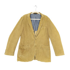 J CREW Tan Corduroy 2 Button Lined Blazer Jacket Sport Coat 2000s SIZE MEDIUM