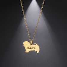 Custom Soild Pet Dog Necklace Personality Engraving Name Pendant Female Jewelry
