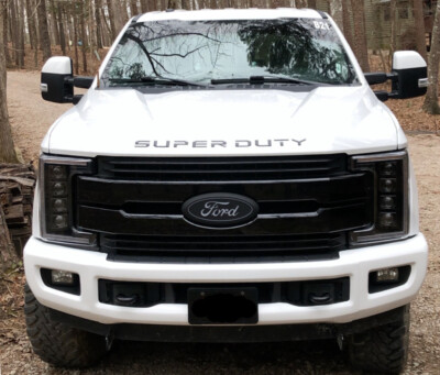 New Gloss White Front Bumper Cap Overlay Cover / For 2017-2019 Super Duty w/Fogs