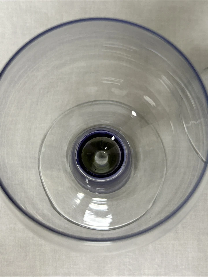 2 vasos de cristal Orrefors de agua vino corvejón copa hueco púrpura tallo RARO MCM Foto 3 de 4