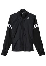 ADIDAS AA5639 Women's Response Windbreaker Jacket Black Top Zipper Gym (Size M)