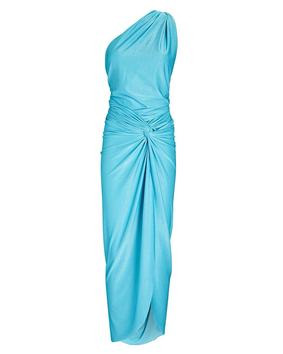 Baobab Miamar Maxi Dress Lazuli Blue One Shoulder Resort