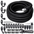 6AN-8AN-10AN Black Nylon E85 PTFE Fuel Line 10-30FT w/10 - 24 Fittings Hose Kit