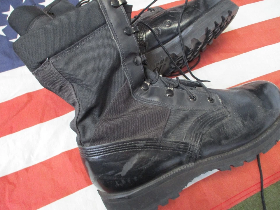 BOTAS DE COMBATE REGULARES OLD SCHOOL EE. UU. MILITARES NEGRAS JUNGLA SUELAS VIBRAM 9 Foto 3 de 4