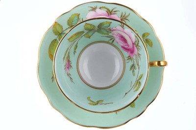Vintage Foley Artist Signed Hand Painted Tea Cup and Saucer with Roses