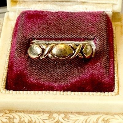 Vintage 10 Kt Gold X O Herz Stil Ring 1,7 g Gr. 6 Jubiläum Alt Geld Lux