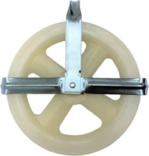 5" Clothesline Pulley, Nylon Rope Pulley for Outdoor Clotheslines - White 