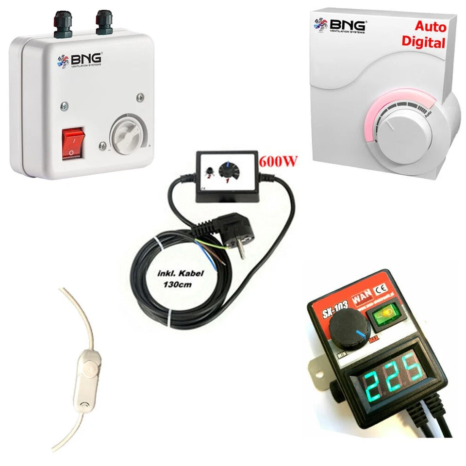 BNG VENTILATION SYSTEMS & HOUSE PRODUCTS BNG-TECHNIK Fan Controller Drehzahl Regler Abluft Dimmer Ventilatoren 230V