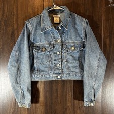 Vintage Esprit Jean Denim Trucker Jacket Size L Retro Indie Grunge Casual