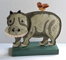 Mary Dawson Gillaspy American Folk Art Tin Hippo Butterfly Animal Original OOAK