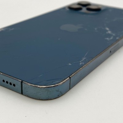 Apple iPhone 12 Pro Max - 128GB Pacific Blue (Unlocked) - CRACKED