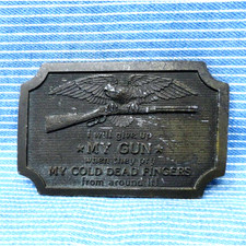 Give Up My Gun When They Pry My Cold Dead Fingers From It Belt Buckle 70s.TYC371