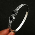 Black Onyx Gemstone Ethnic Handmade Adjustable Bangle Jewelry 12 Gms AB 26382