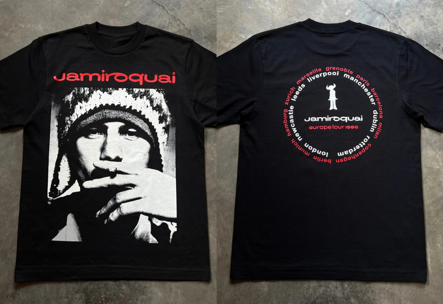 Rare!!! 2 sides Jamiroquai Band EUROPE TOUR 1996 T-shirt S to 5XL NZ966