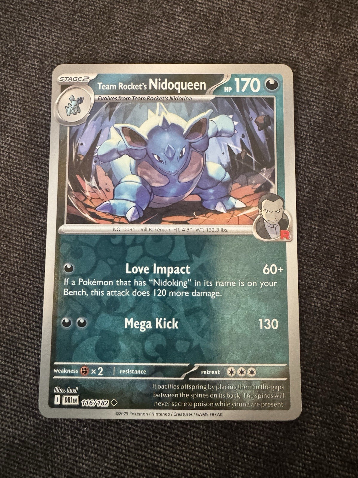 Team Rocket's Nidoqueen 116/182 (Reverse Holo) Pokemon TCG: Destined Rivals