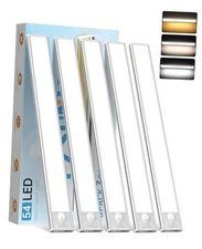 Under Cabinet Lighting,54 LED 1800mAh Rechargeable,Motion Sensor 12inch-5Pack