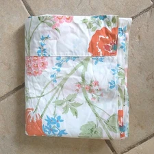 Vtg Fieldcrest Perfection Multicolor Floral Full Flat Sheet Combed Percale Retro