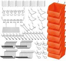 HORUSDY 150 PCS Pegboard Hooks Assortment Kit   15 Types 150-Piece, Chrome
