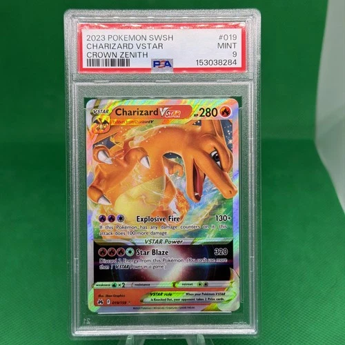 2023 POKEMON SWORD & SHIELD CROWN ZENITH #019 CHARIZARD VSTAR PSA 9