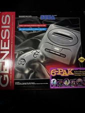 Sega Genesis Model 2 Console with 3 Controllers and Sonic 2 6-Pack Xmen 2 CIB