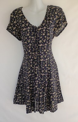 Vintage Y2K 90s Marnie West Black Floral Romper Charmed Whimsigoth Size Medium