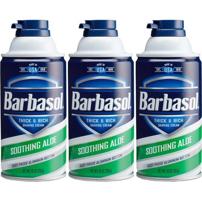 Barbasol Shave Cream Aloe Vera 10 oz Men Shaving Foam (3 Pack)