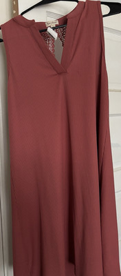 Hem & Thread Rose Sleeveless Lace Accent A-Line Knee Length Dress Size S