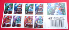 US Stamps - CHRISTMAS Water Globes - booklet of 20 stamps - MNH - FREE Ship