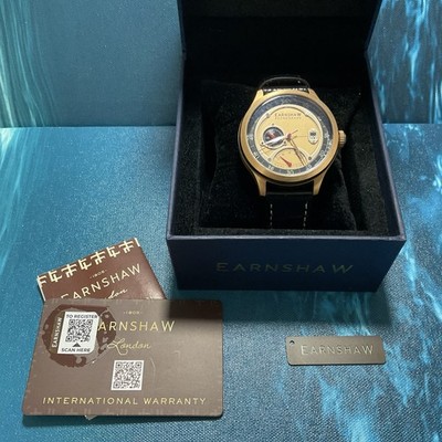 Earnshaw ES-8269 Retrograde Dual Time Watch   Rose Gold