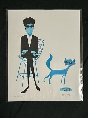 SHAG Josh Agle  SMOKE  Unframed Serigraph Art Print Bob Dylan COA #140/200