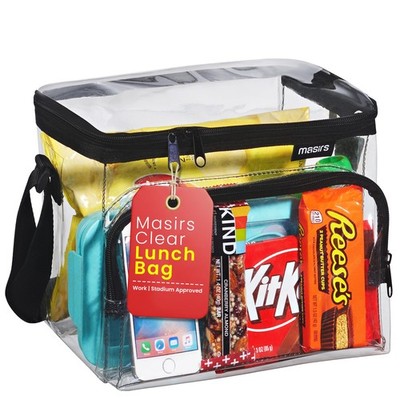 Masirs Clear Lunch Bag, Durable PVC Plastic See Through Large,