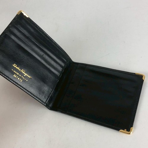 Salvatore Ferragamo Wallet Leather Unisex Made in Italy Bifold Black - Picture 4 of 10