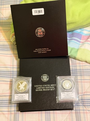 PCGS 2025 S SILVER EAGLE & KENNEDY PR70 DCAM LIMITED EDITION W/6 COIN ...