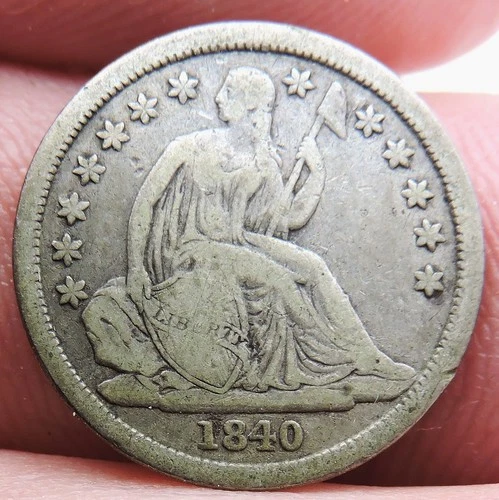 1840 Seated Liberty Dime No Drapery Fine
