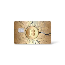 Bitcoin Gold Credit Card Sticker Holographic Debit Card Skin Cover