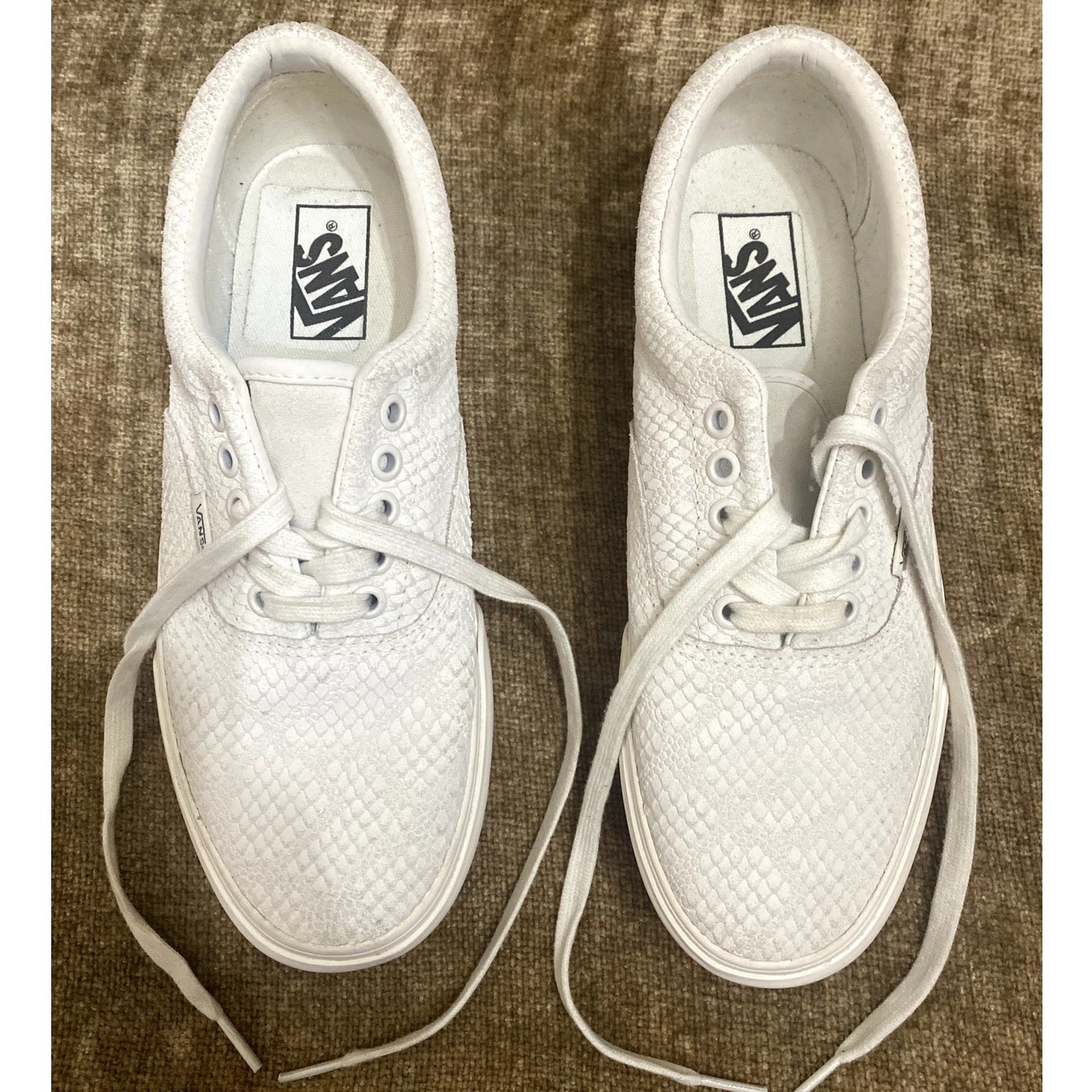 Vans Era Platform White Leather Python Print Snea… - image 9