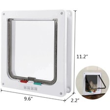 4Way Pet Door Cat Puppy Dog Magnetic Lock Lockable Flap Door Frame Magnetic ABS