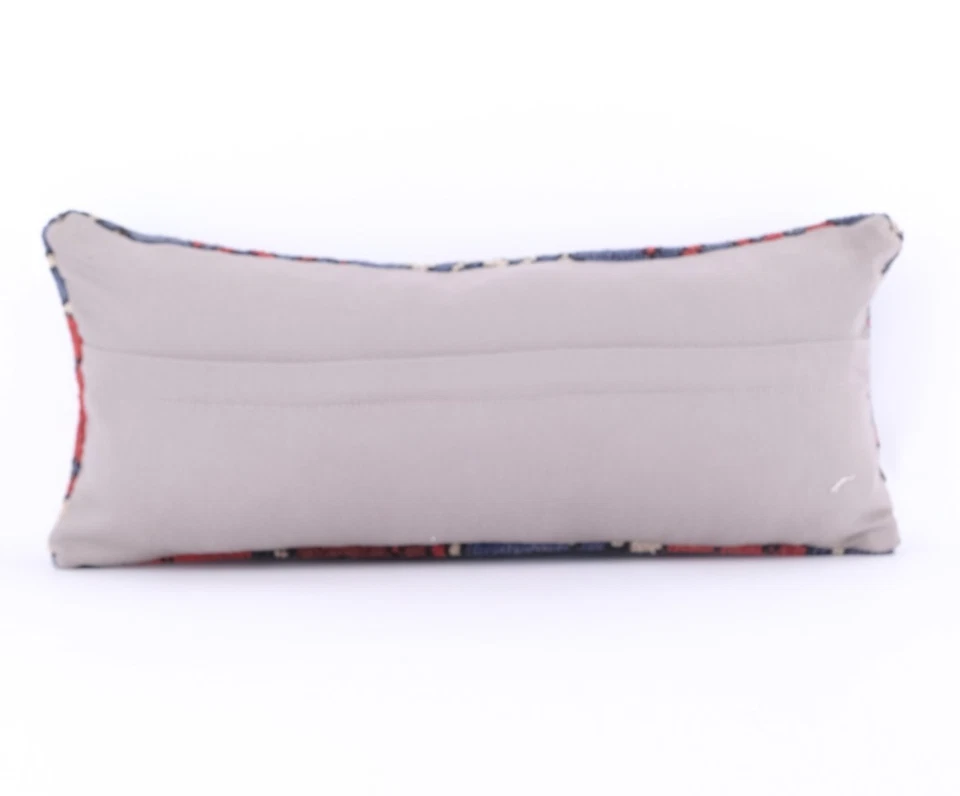 10"x24" 25x60 Hand Woven Turkish Anatolian Kilim Vintage Pillow Cover Cushion - Image 4 of 4