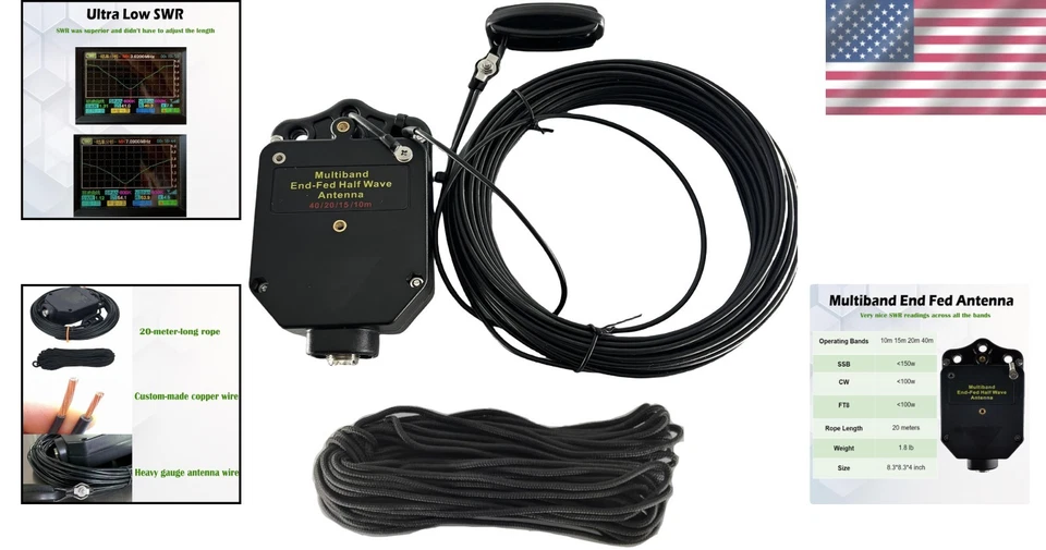 150 Вт коротковолновая радиоантенна, 4 диапазона 10 м 15 м 20 м 40 м - Изображение 2 из 4