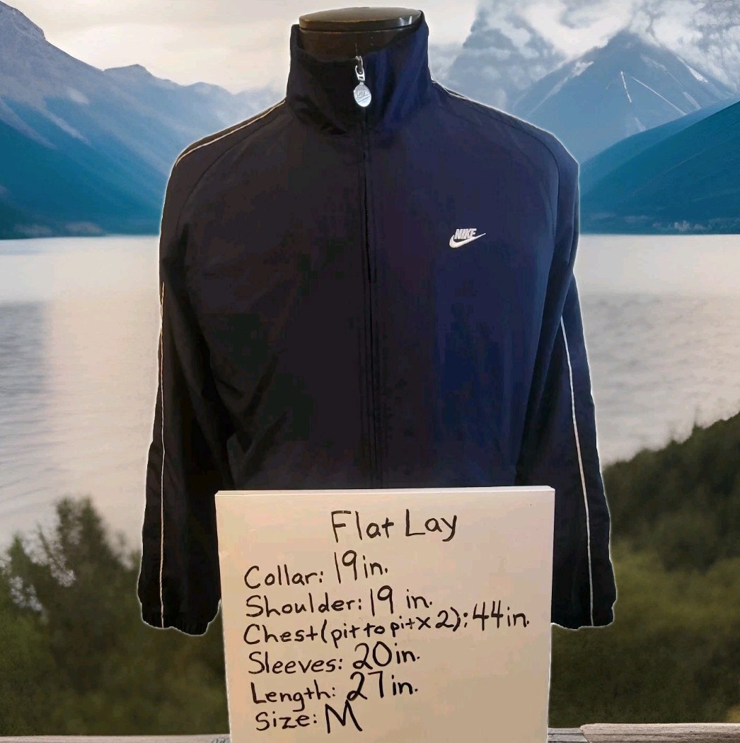 SACAI X NIKE Giacca Nike uomo M blu full zip logo ricamato bordo a contrasto foderato pista